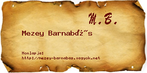 Mezey Barnabás névjegykártya