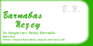 barnabas mezey business card